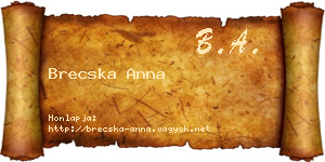 Brecska Anna névjegykártya